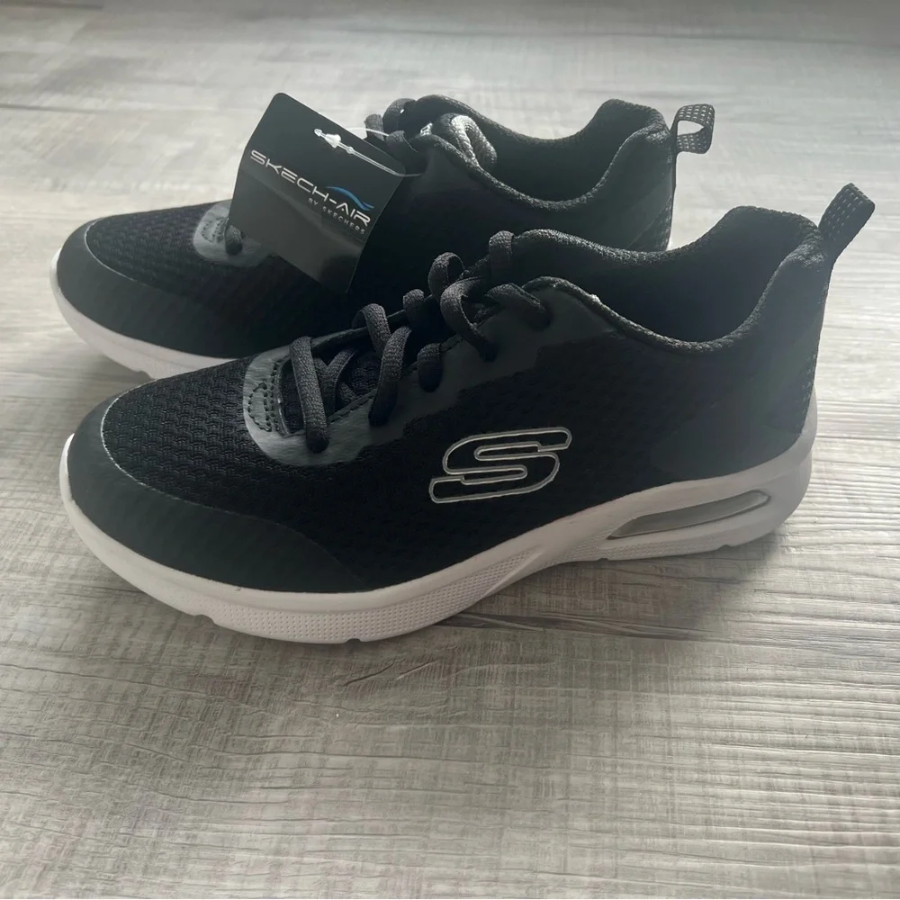 NWT Skechers Unisex Boys Girls Microspec Max Kaptix Black Sneakers Tennis Shoes - Picture 3 of 10